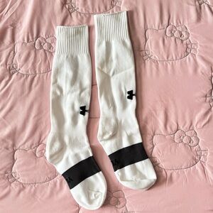 Under Armour Youth Hockey Socks Size L White UA Over The Calf